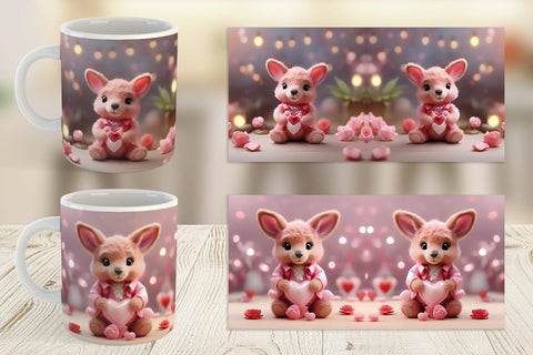 Mug Wrap Valentine Kangaroo Sublimation artnoy 