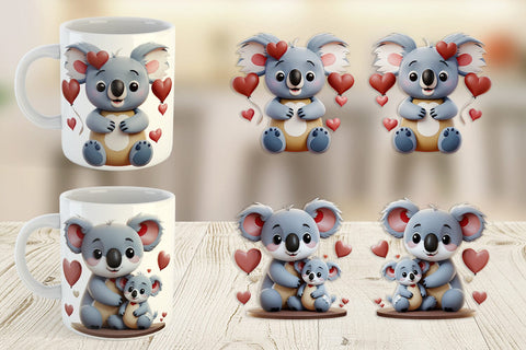Mug Wrap Valentine Koala Sublimation artnoy 
