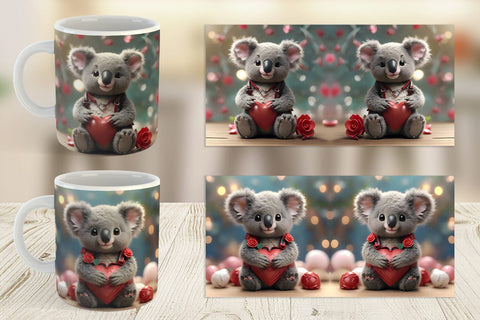 Mug Wrap Valentine Koala Sublimation artnoy 