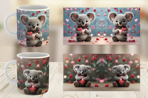 Mug Wrap Valentine Koala Sublimation artnoy 