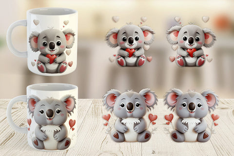 Mug Wrap Valentine Koala Sublimation artnoy 