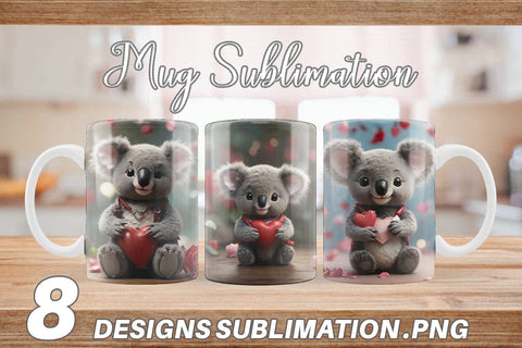 Mug Wrap Valentine Koala Sublimation artnoy 