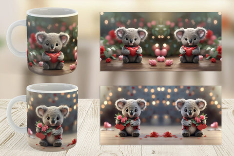 Mug Wrap Valentine Koala Sublimation artnoy 