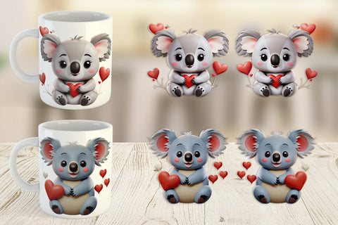 Mug Wrap Valentine Koala Sublimation artnoy 