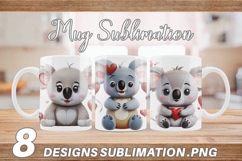 Mug Wrap Valentine Koala Sublimation artnoy 