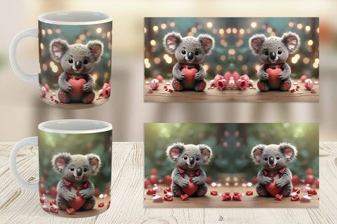 Mug Wrap Valentine Koala Sublimation artnoy 