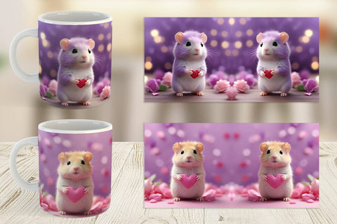 Mug Wrap Valentine Lilac Gerbil Sublimation artnoy 
