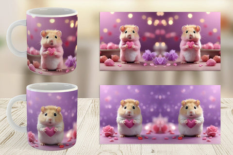 Mug Wrap Valentine Lilac Gerbil Sublimation artnoy 