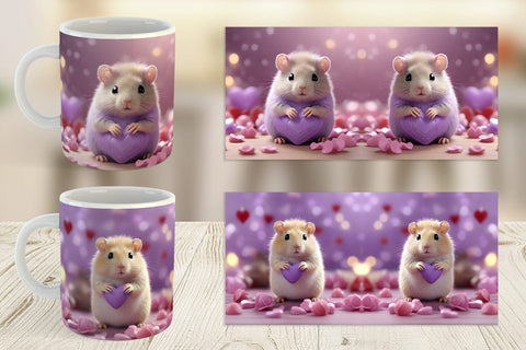 Mug Wrap Valentine Lilac Gerbil Sublimation artnoy 