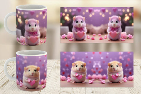 Mug Wrap Valentine Lilac Gerbil Sublimation artnoy 