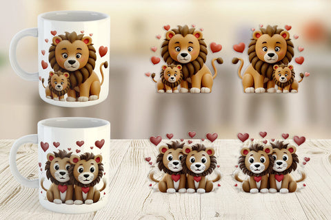 Mug Wrap Valentine Lion Sublimation artnoy 
