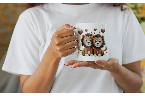 Mug Wrap Valentine Lion Sublimation artnoy 