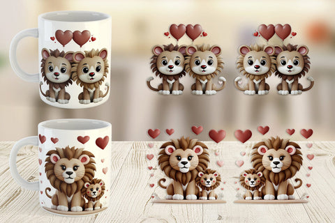 Mug Wrap Valentine Lion Sublimation artnoy 