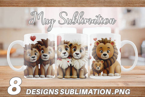 Mug Wrap Valentine Lion Sublimation artnoy 