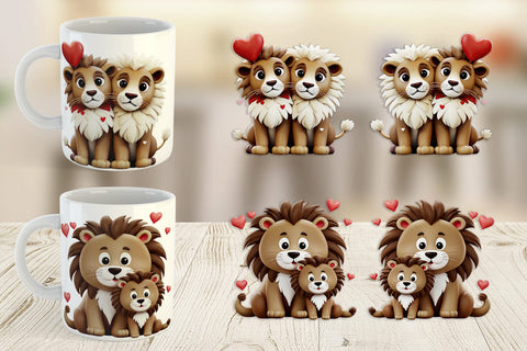 Mug Wrap Valentine Lion Sublimation artnoy 