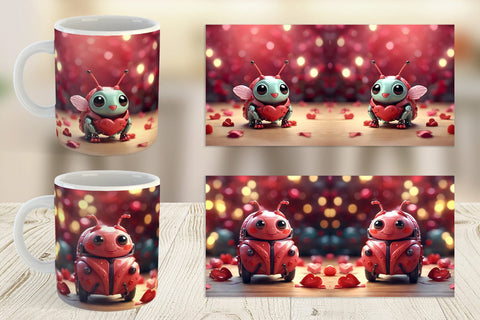 Mug Wrap Valentine Love Bug Sublimation artnoy 