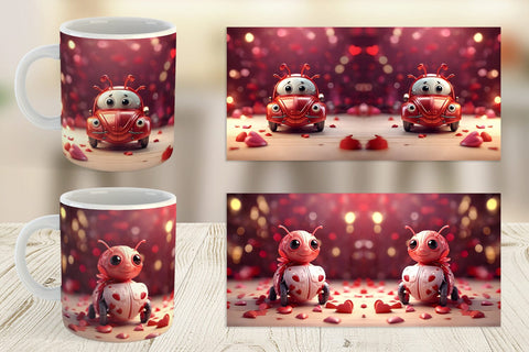 Mug Wrap Valentine Love Bug Sublimation artnoy 