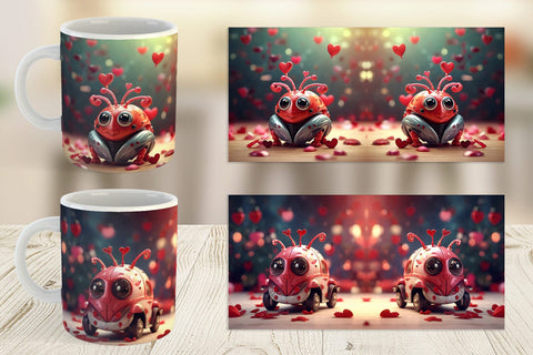 Mug Wrap Valentine Love Bug Sublimation artnoy 