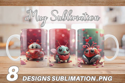 Mug Wrap Valentine Love Bug Sublimation artnoy 