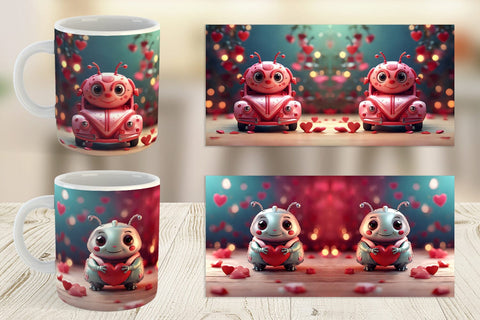 Mug Wrap Valentine Love Bug Sublimation artnoy 
