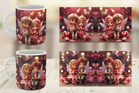 Mug Wrap Valentine Love Fairies Sublimation artnoy 