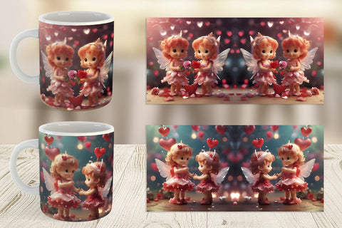 Mug Wrap Valentine Love Fairies Sublimation artnoy 
