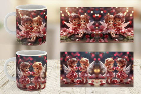 Mug Wrap Valentine Love Fairies Sublimation artnoy 