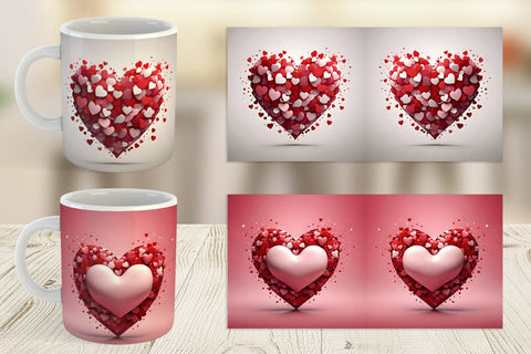 Mug Wrap Valentine Love Heart Sublimation artnoy 