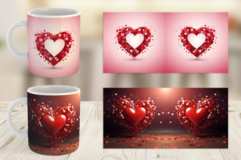 Mug Wrap Valentine Love Heart Sublimation artnoy 