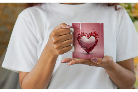 Mug Wrap Valentine Love Heart Sublimation artnoy 