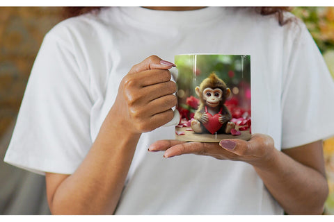 Mug Wrap Valentine Monkey Sublimation artnoy 