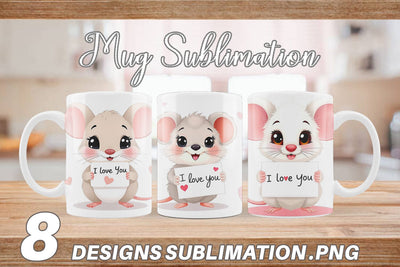 Mug Wrap Valentine Mouse Cartoon Sublimation artnoy 
