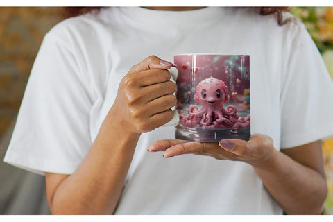 Mug Wrap Valentine Octopus Sublimation artnoy 