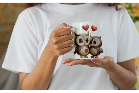 Mug Wrap Valentine Owl Sublimation artnoy 