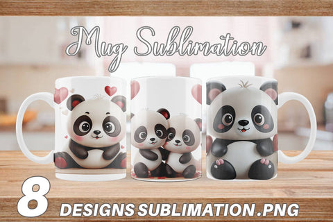 Mug Wrap Valentine Panda Sublimation artnoy 