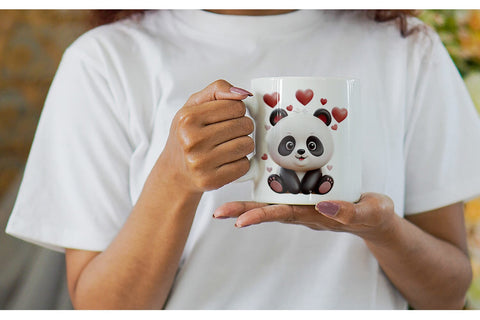 Mug Wrap Valentine Panda Sublimation artnoy 