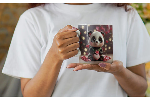 Mug Wrap Valentine Panda Sublimation artnoy 