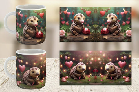 Mug Wrap Valentine Pangolin Sublimation artnoy 