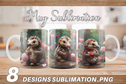 Mug Wrap Valentine Pangolin Sublimation artnoy 