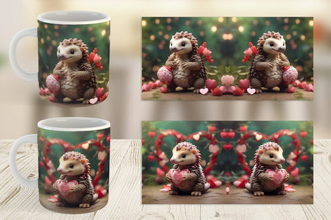 Mug Wrap Valentine Pangolin Sublimation artnoy 