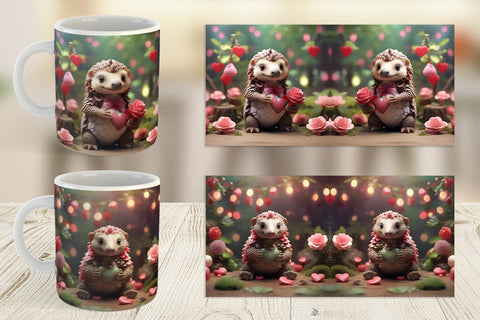 Mug Wrap Valentine Pangolin Sublimation artnoy 
