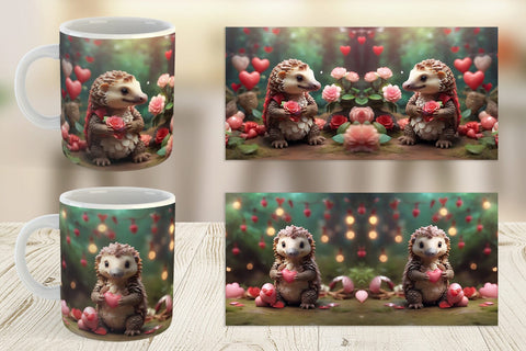 Mug Wrap Valentine Pangolin Sublimation artnoy 