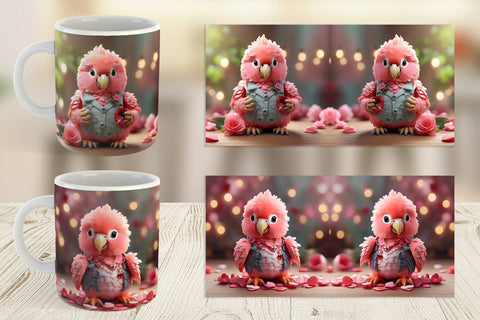 Mug Wrap Valentine Parrot Sublimation artnoy 