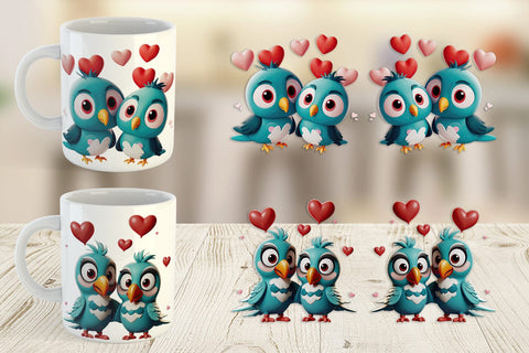 Mug Wrap Valentine Parrot Sublimation artnoy 