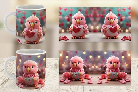 Mug Wrap Valentine Parrot Sublimation artnoy 