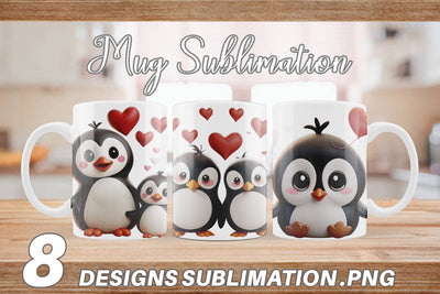 Mug Wrap Valentine Penguin Sublimation artnoy 