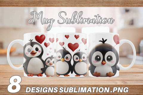 Mug Wrap Valentine Penguin Sublimation artnoy 