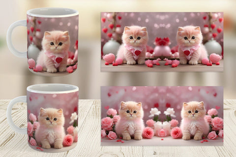 Mug Wrap Valentine Persian Cat Sublimation artnoy 