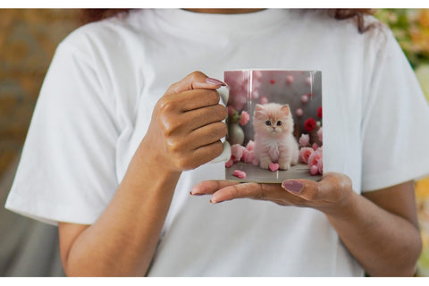 Mug Wrap Valentine Persian Cat Sublimation artnoy 