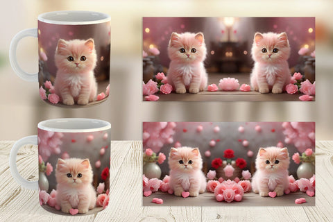 Mug Wrap Valentine Persian Cat Sublimation artnoy 